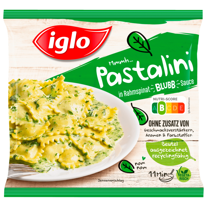 Iglo Pastalini in Rahmspinat-Blubb-Sauce vegetarisch 400g